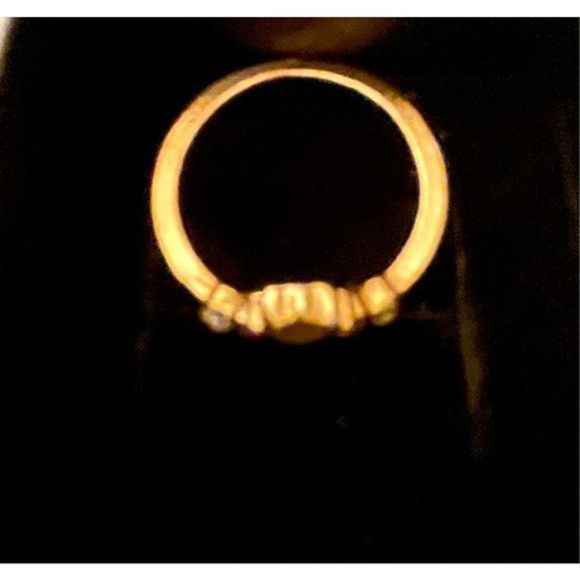 PRETTY MULTICOLOR WHITE OPAL N RISE GOLD RING - Picture 4 of 5